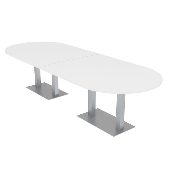 45 in W, 144 in L, 29 in H, Engineered Wood Top, White